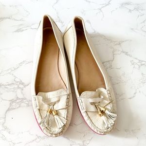 ⭐️ Kate Spade | White and Pink Leather Loafers